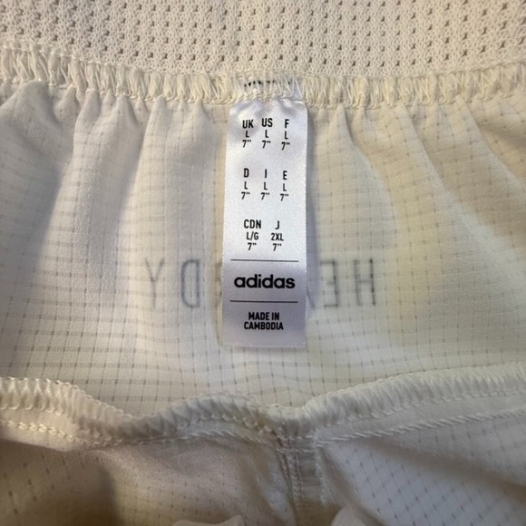 Adidas Mens Training HIIT HEAT.RDY 7" Shorts NWT - Size Large - Chalk White - Picture 7 of 12